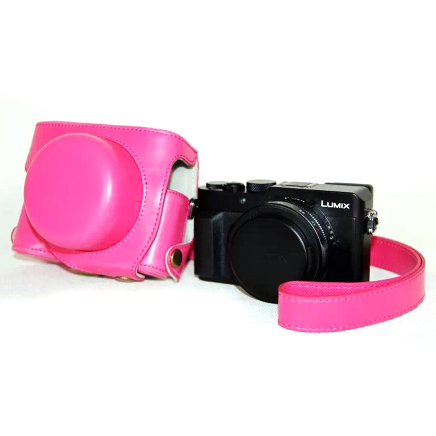 Protective Leather Camera Case Bag with Strap for Panasonic LX100