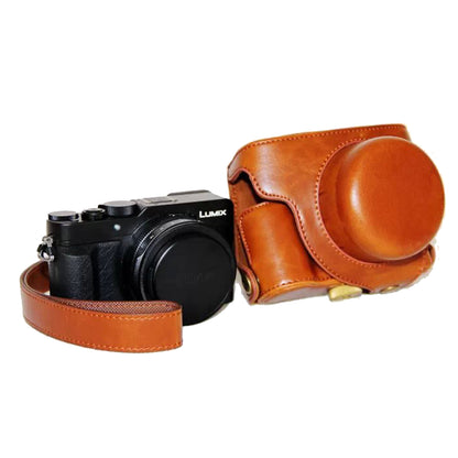 Protective Leather Camera Case Bag with Strap for Panasonic LX100