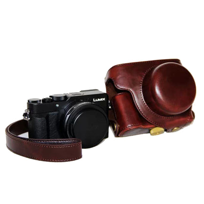 Protective Leather Camera Case Bag with Strap for Panasonic LX100