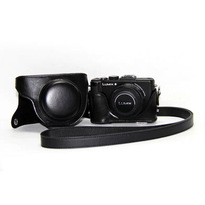 Protective Leather Camera Shell with Shoulder Strap for Panasonic LX7 / LX5 / LX3