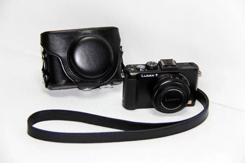 Protective Leather Camera Shell with Shoulder Strap for Panasonic LX7 / LX5 / LX3