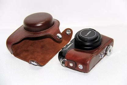 Protective Leather Camera Shell with Shoulder Strap for Panasonic LX7 / LX5 / LX3