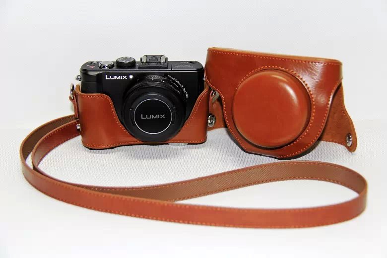 Protective Leather Camera Shell with Shoulder Strap for Panasonic LX7 / LX5 / LX3