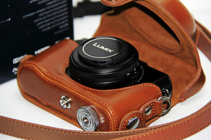 Protective Leather Camera Shell with Shoulder Strap for Panasonic LX7 / LX5 / LX3