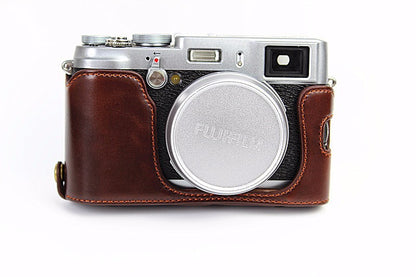 Protective Leather Camera Case Bag with Shoulder Strap for Fujifilm X100/X100S/X100M/X100T