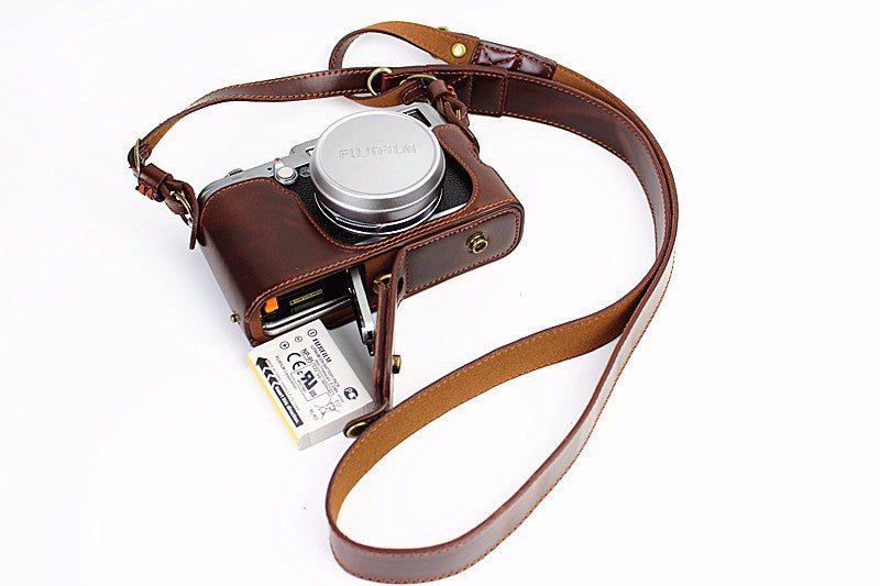 Protective Leather Camera Case Bag with Shoulder Strap for Fujifilm X100/X100S/X100M/X100T