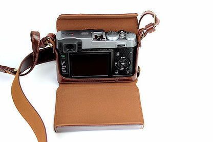 Protective Leather Camera Case Bag with Shoulder Strap for Fujifilm X100/X100S/X100M/X100T