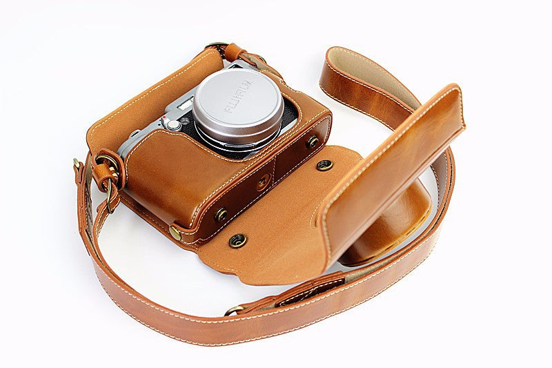 Protective Leather Camera Case Bag with Shoulder Strap for Fujifilm X100/X100S/X100M/X100T