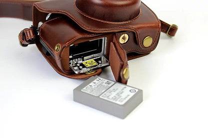 PU Leather Camera Protective Case + Strap for Olympus EM10/EM10II Digital Camera