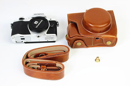 PU Leather Camera Protective Case + Strap for Olympus EM10/EM10II Digital Camera