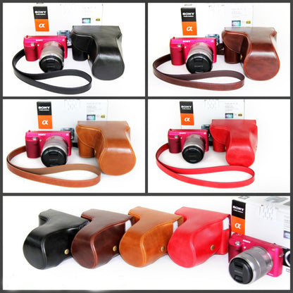 PU Leather Protective Camera Case Bag for Sony NEX-F3 18-55mm