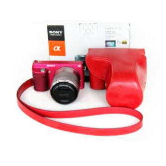 PU Leather Protective Camera Case Bag for Sony NEX-F3 18-55mm