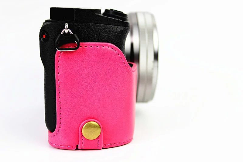 PU Leather Half Bottom Camera Protective Case for Sony A6000/A6300