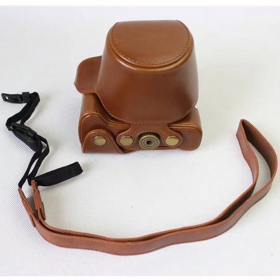 Detachable PU Leather Camera Case + Strap for Canon EOS M6 (15-45mm)