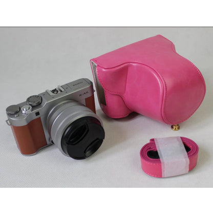 PU Leather Camera Protection Case + Strap for Fujifilm XA5 (15-45mm)