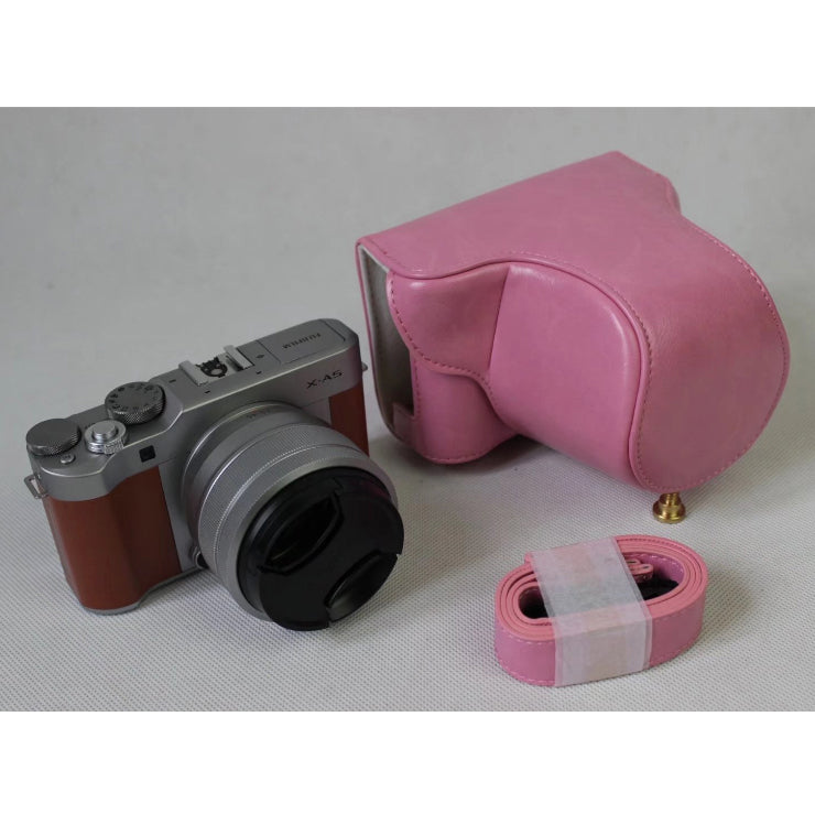 PU Leather Camera Protection Case + Strap for Fujifilm XA5 (15-45mm)