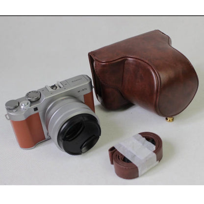 PU Leather Camera Protection Case + Strap for Fujifilm XA5 (15-45mm)