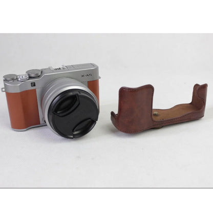 PU Leather Camera Protection Case + Strap for Fujifilm XA5 (15-45mm)