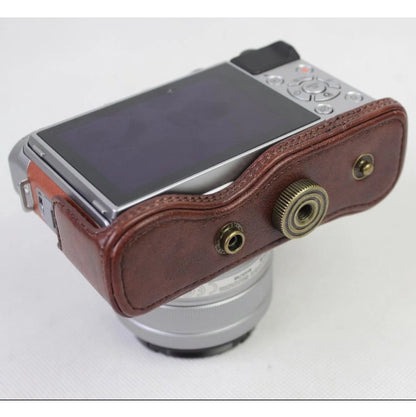 PU Leather Camera Protection Case + Strap for Fujifilm XA5 (15-45mm)