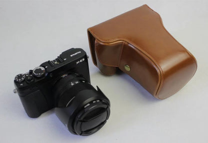 PU Leather Protection Case Bag with Strap for Fujifilm X-E3 Camera