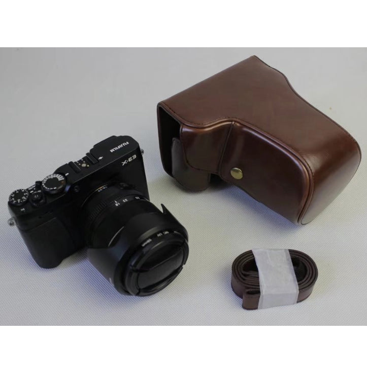 PU Leather Protection Case Bag with Strap for Fujifilm X-E3 Camera