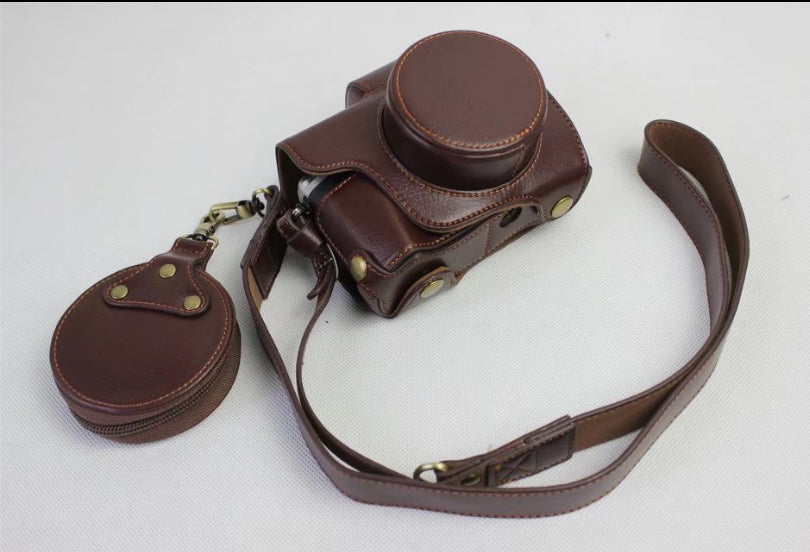 Genuine Cowhide Leather Camera Protection Cover Bag for Olympus OMD E-M10III