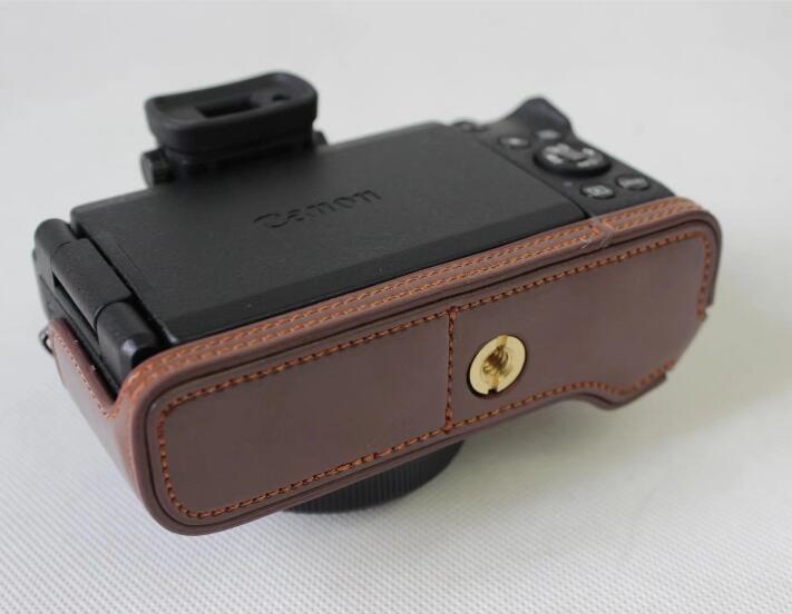 PU Leather Half Camera Case Bag for Canon Powershot G1XIII