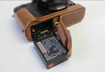 PU Leather Half Bottom Camera Protective Shell for Fujifilm X-E3