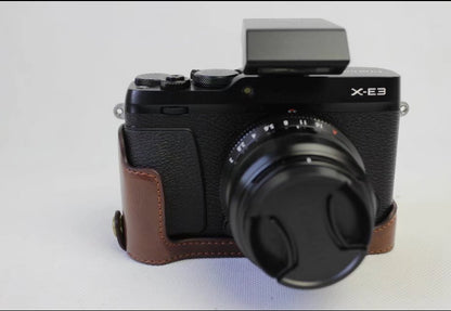 PU Leather Half Bottom Camera Protective Shell for Fujifilm X-E3