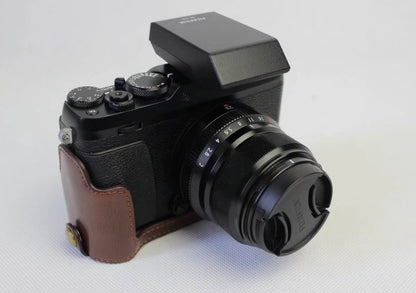 PU Leather Half Bottom Camera Protective Shell for Fujifilm X-E3