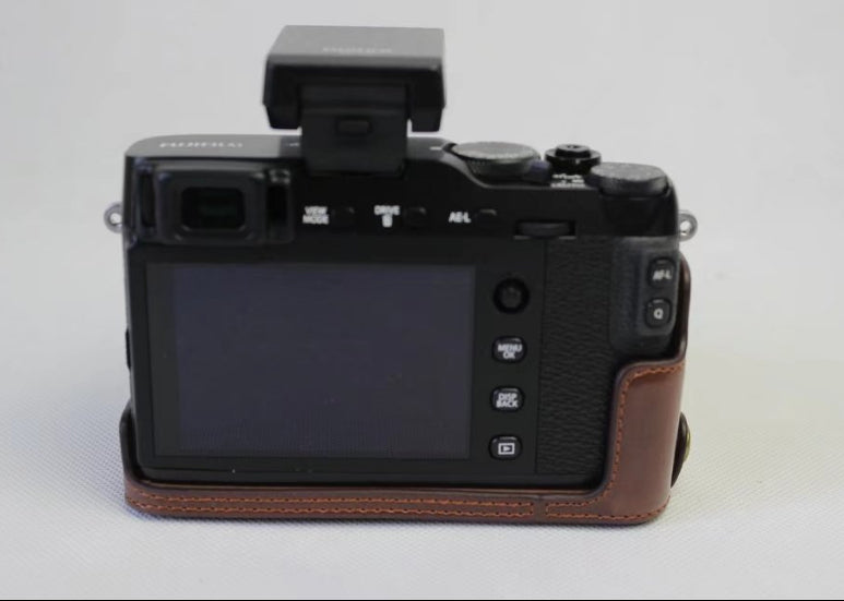 PU Leather Half Bottom Camera Protective Shell for Fujifilm X-E3