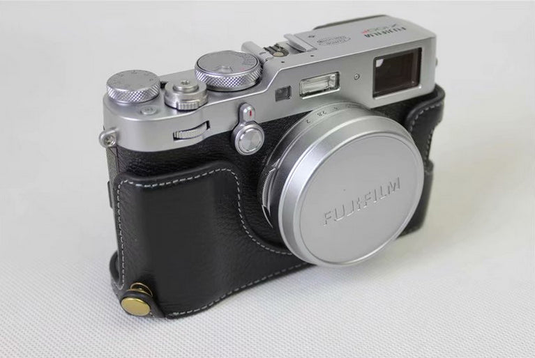 Genuine Leather Half Camera Protective Cover Shell for Fujifilm X100F