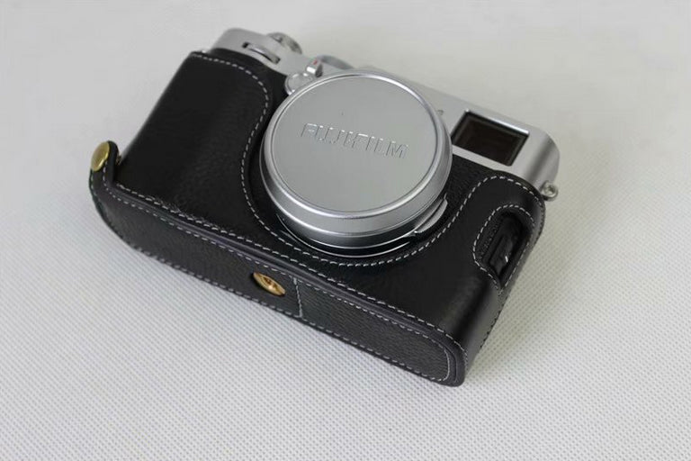 Genuine Leather Half Camera Protective Cover Shell for Fujifilm X100F