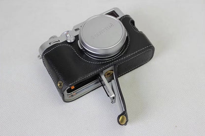 Genuine Leather Half Camera Protective Cover Shell for Fujifilm X100F