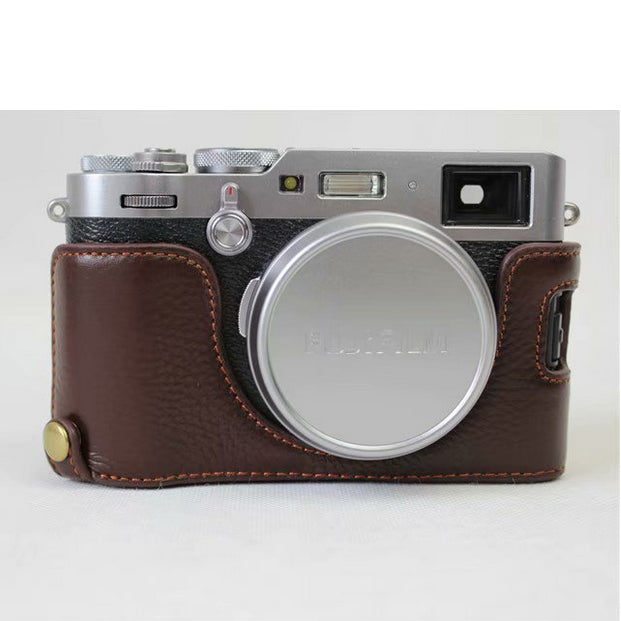 Genuine Leather Half Camera Protective Cover Shell for Fujifilm X100F