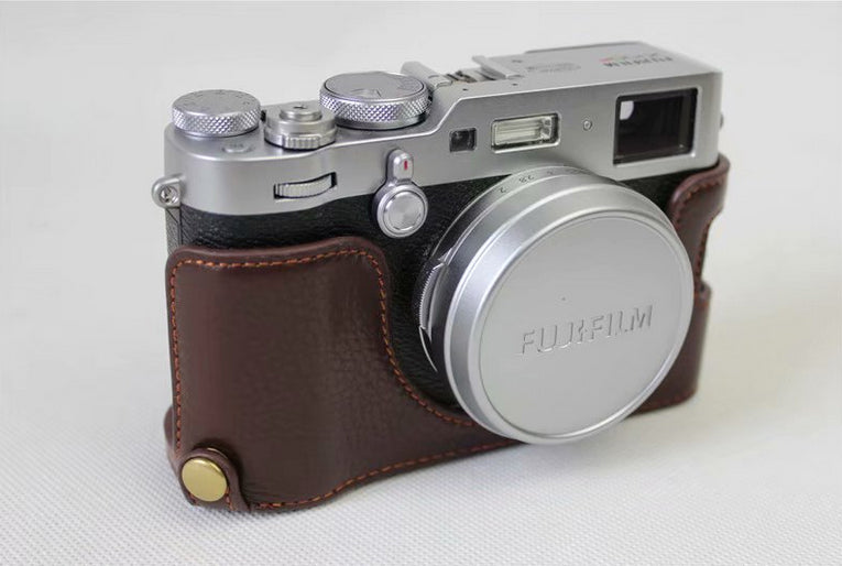 Genuine Leather Half Camera Protective Cover Shell for Fujifilm X100F