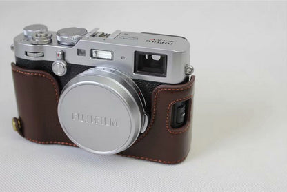 Genuine Leather Half Camera Protective Cover Shell for Fujifilm X100F