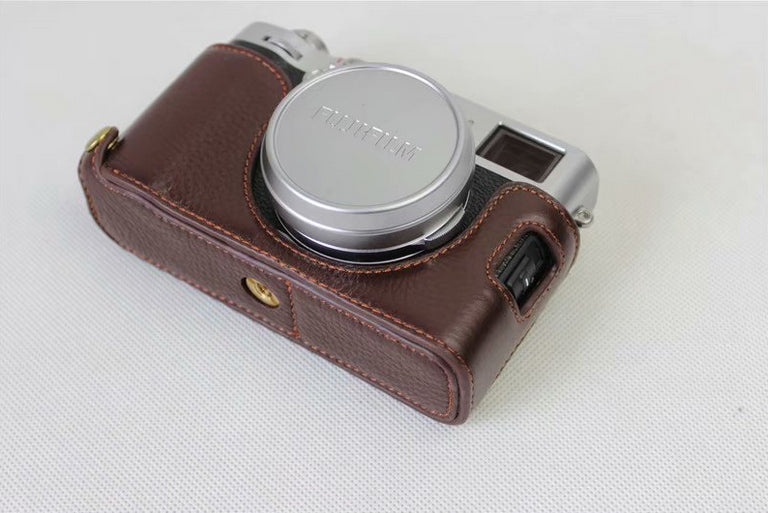 Genuine Leather Half Camera Protective Cover Shell for Fujifilm X100F