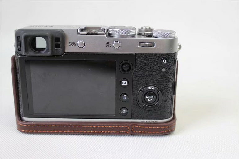 Genuine Leather Half Camera Protective Cover Shell for Fujifilm X100F