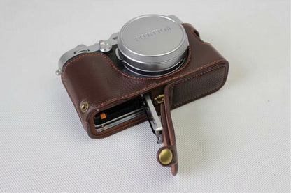 Genuine Leather Half Camera Protective Cover Shell for Fujifilm X100F