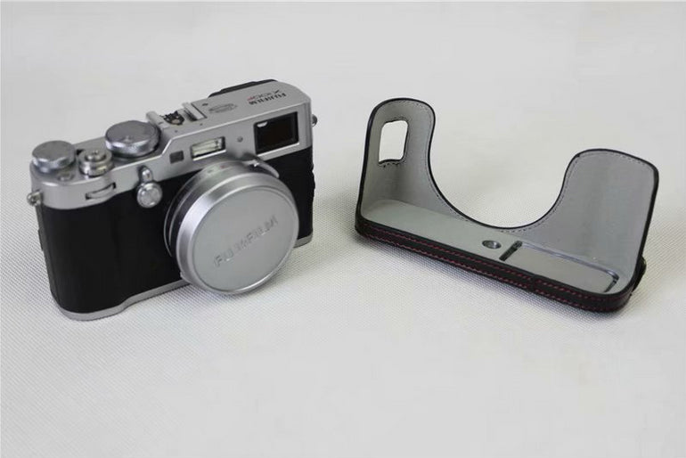 PU Leather Camera Protective Case + Strap + Camera Lens Bag for Fujifilm X100F