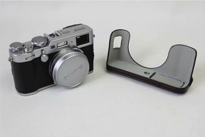 PU Leather Camera Protective Case + Strap + Camera Lens Bag for Fujifilm X100F