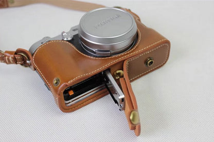 PU Leather Camera Protective Case + Strap + Camera Lens Bag for Fujifilm X100F