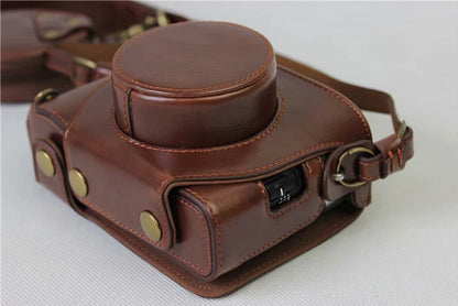 PU Leather Camera Protective Case + Strap + Camera Lens Bag for Fujifilm X100F