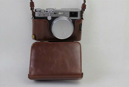 PU Leather Camera Protective Case + Strap + Camera Lens Bag for Fujifilm X100F