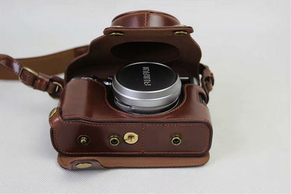 PU Leather Camera Protective Case + Strap + Camera Lens Bag for Fujifilm X100F