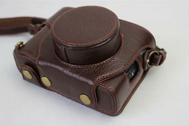 Genuine Leather Camera Protection Cover Shell + Strap + Camera Lens Bag for Fujifilm X100F