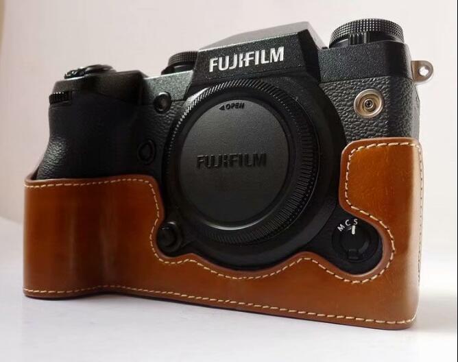 PU Leather Half Bottom Camera Protective Case for Fujifilm X-H1