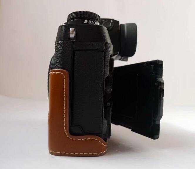 PU Leather Half Bottom Camera Protective Case for Fujifilm X-H1