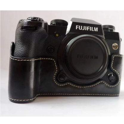 PU Leather Half Bottom Camera Protective Case for Fujifilm X-H1